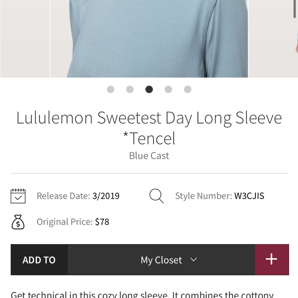 Lululemon Sweetest Day Long Sleeve *Tencel - Picture 10 of 11